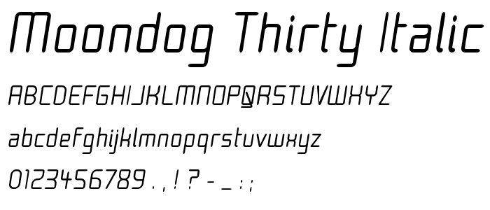 Moondog Thirty Italic font